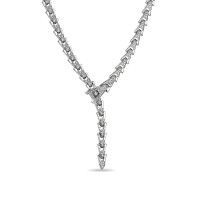 Aporro A Iced Out Adjustable Snake Necklace - 8mm