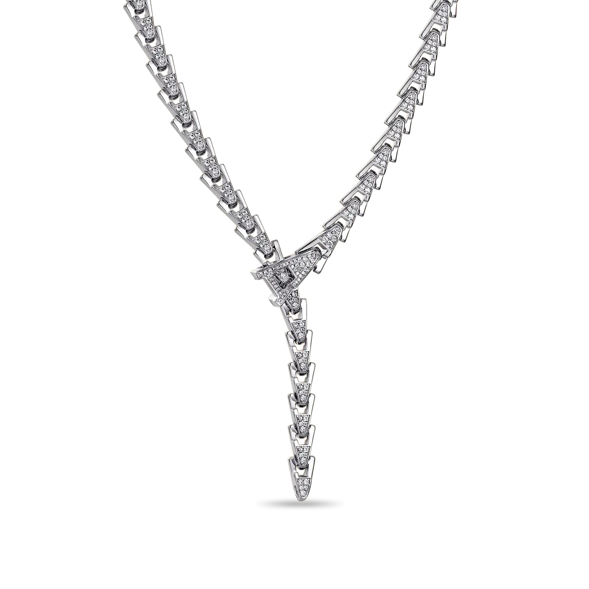 Aporro A Iced Out Adjustable Snake Necklace - 8mm