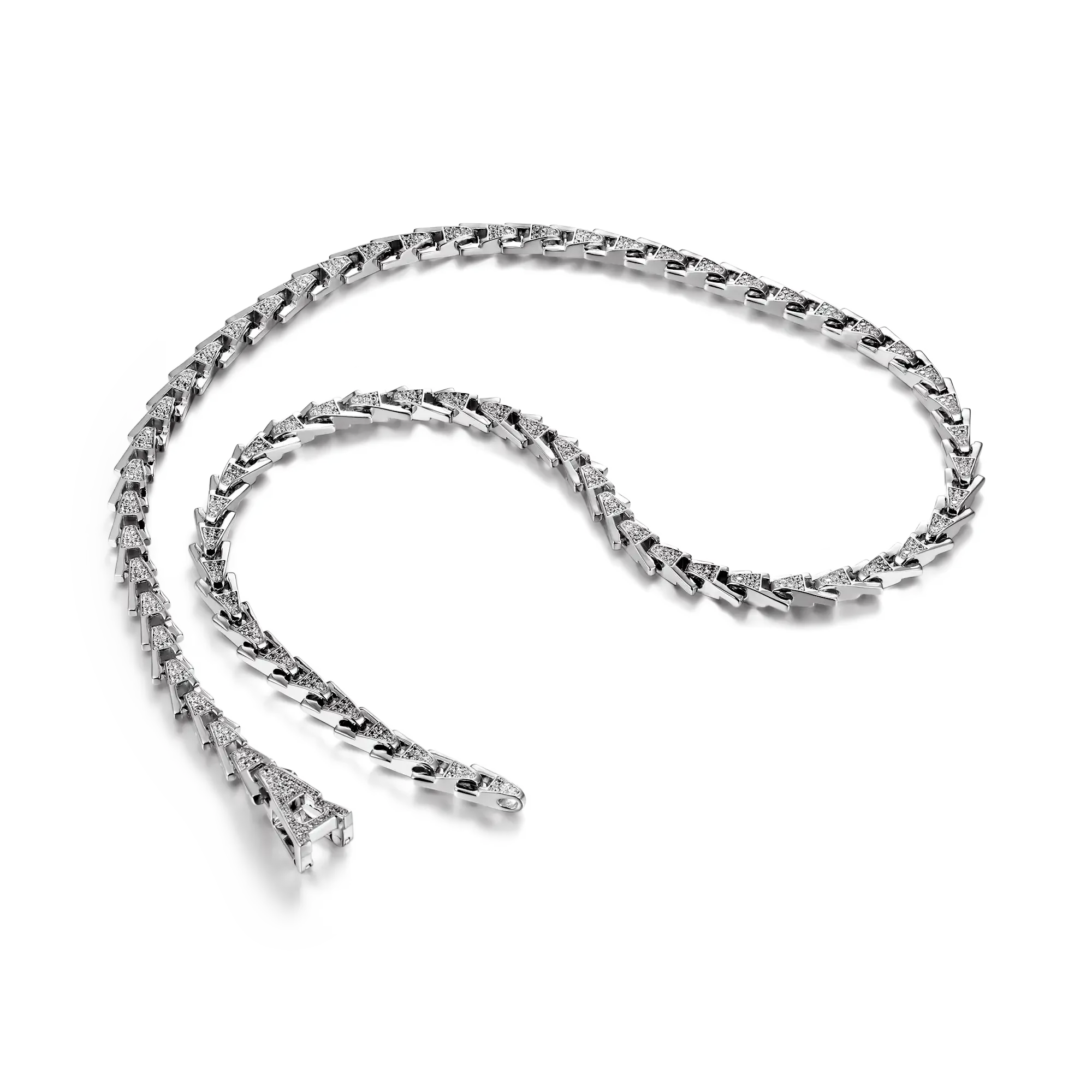 Aporro A® Iced Out Snake Necklace-8mm