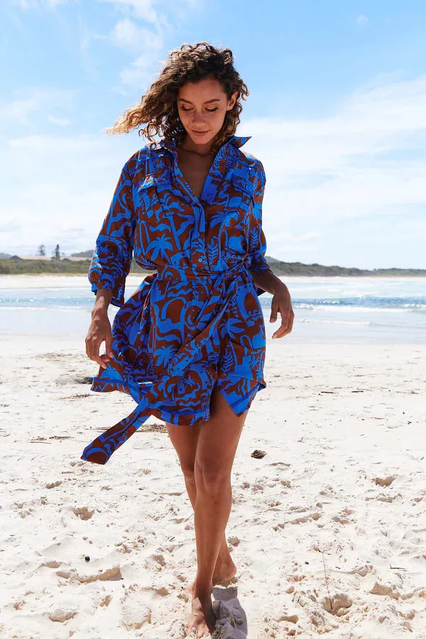 Beverly Shirt Dress Desert to Sea Print