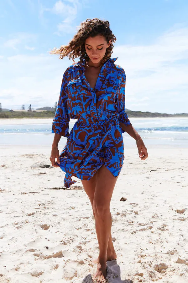 Beverly Shirt Dress Desert to Sea Print