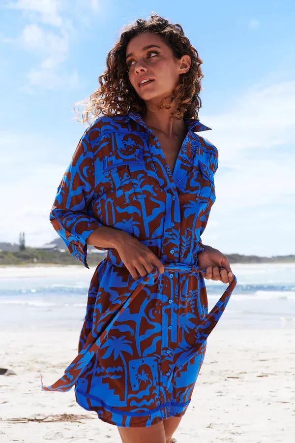 Beverly Shirt Dress Desert to Sea Print