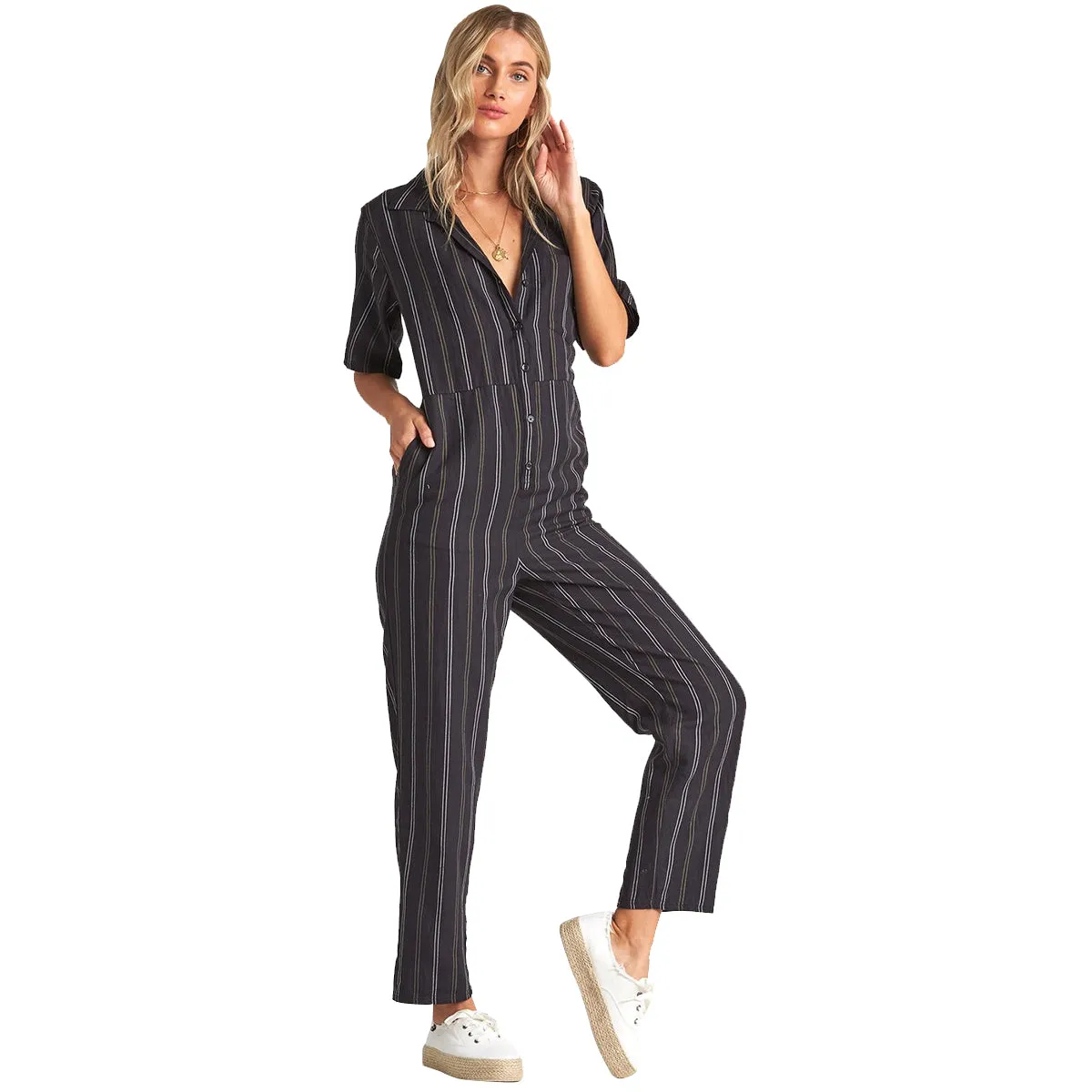 Billabong Hit The Highway Jumpsuit Women's Rompers (Brand New)