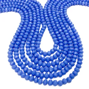 Blue Velvet 6mm Faceted Rondelle Glass Bead Strand