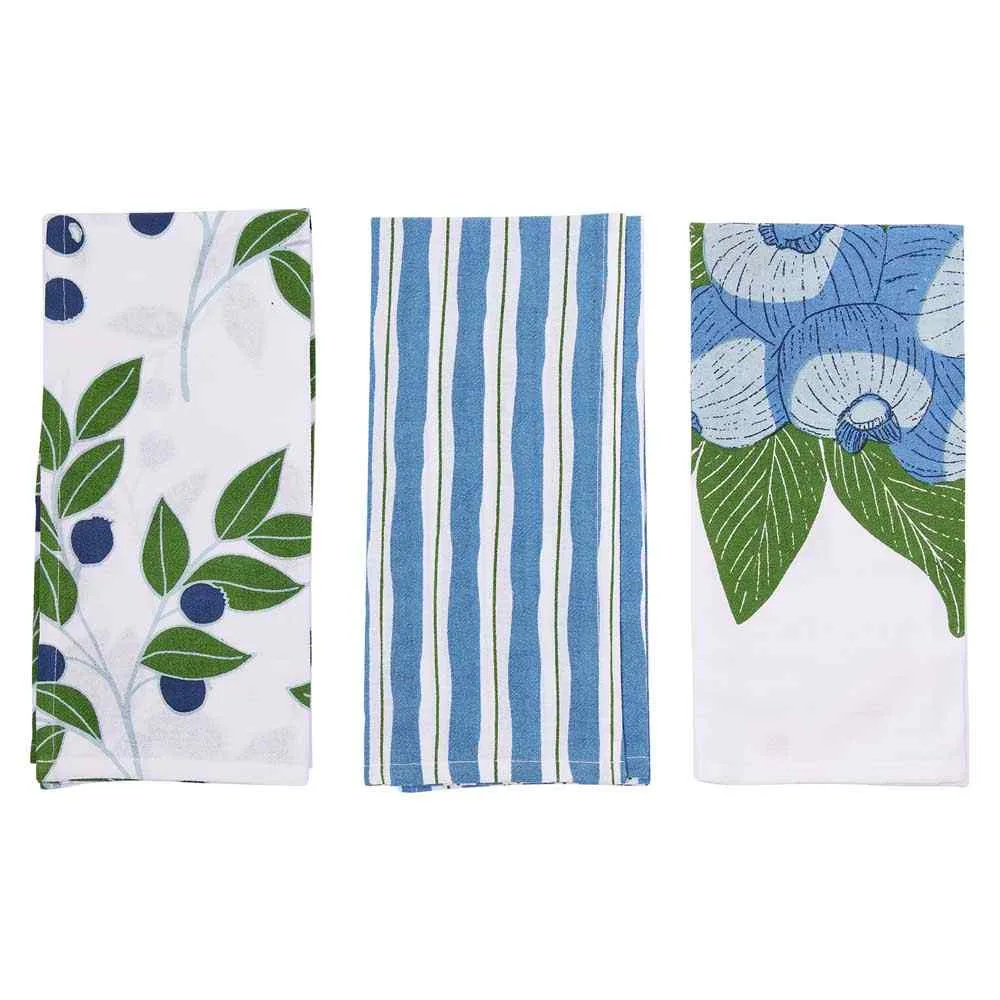 Blueberry Bunch Cotton Kitchen Towels (Set of 3)