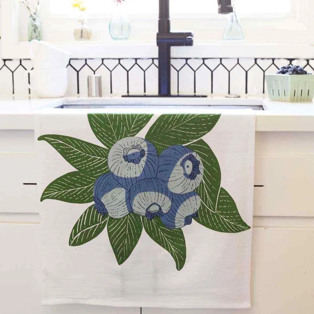 Blueberry Bunch Cotton Kitchen Towels (Set of 3)