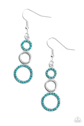 Bubble Bustle Blue Gem Earrings - Paparazzi Accessories