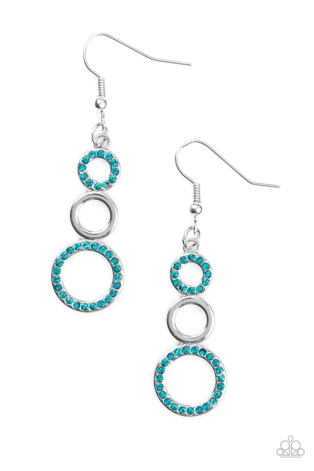 Bubble Bustle Blue Gem Earrings - Paparazzi Accessories