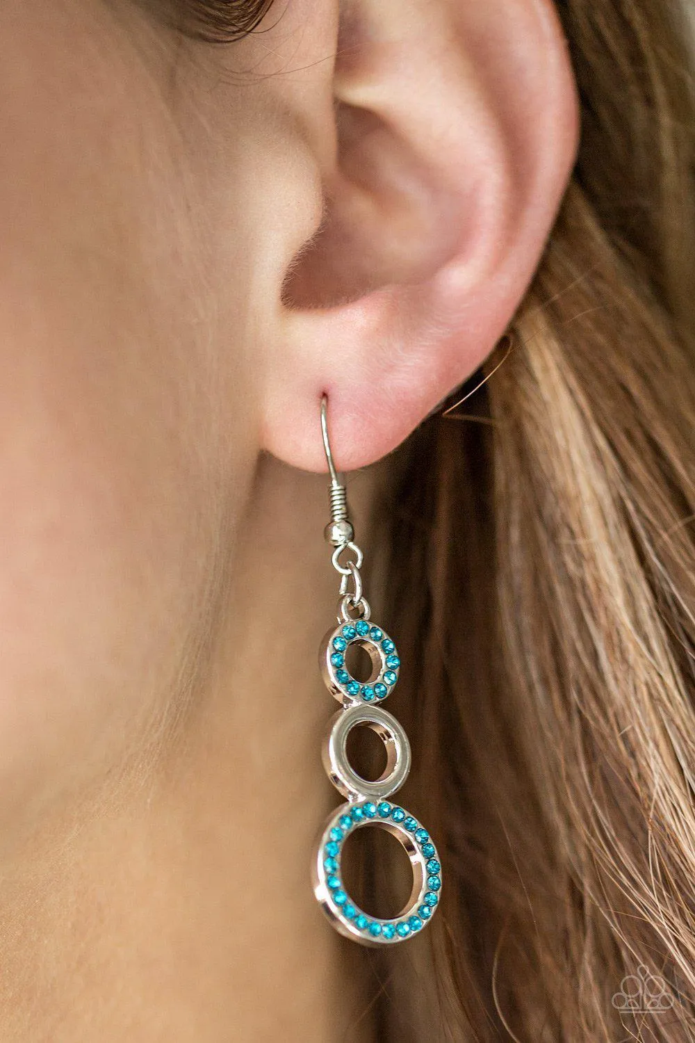 Bubble Bustle Blue Gem Earrings - Paparazzi Accessories