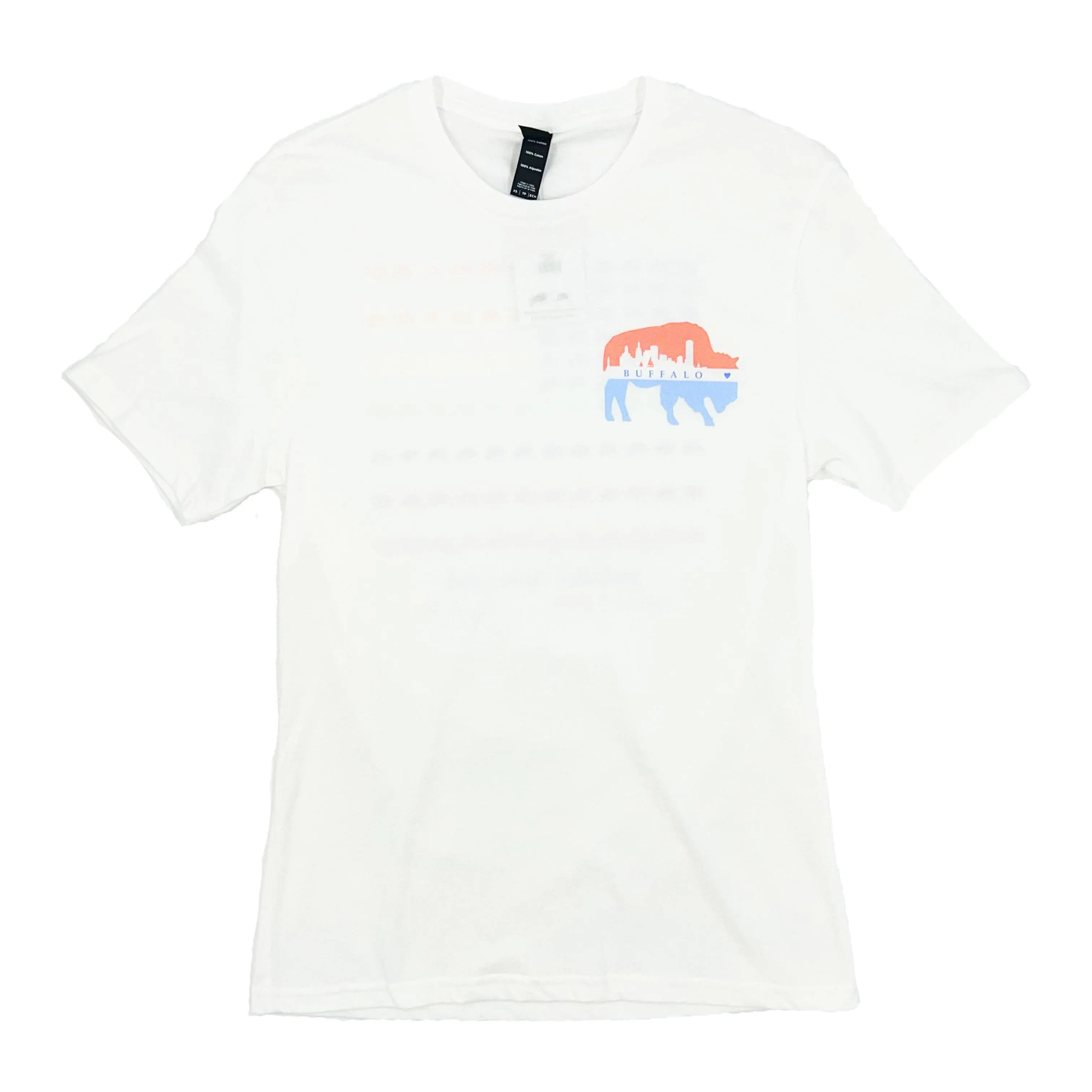 Buffalo With Pastel Rainbow White Short Sleeve Shirt