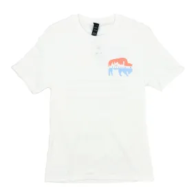 Buffalo With Pastel Rainbow White Short Sleeve Shirt