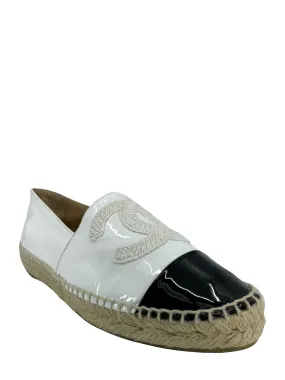 Chanel Patent Leather CC Espadrille Flats Size 6