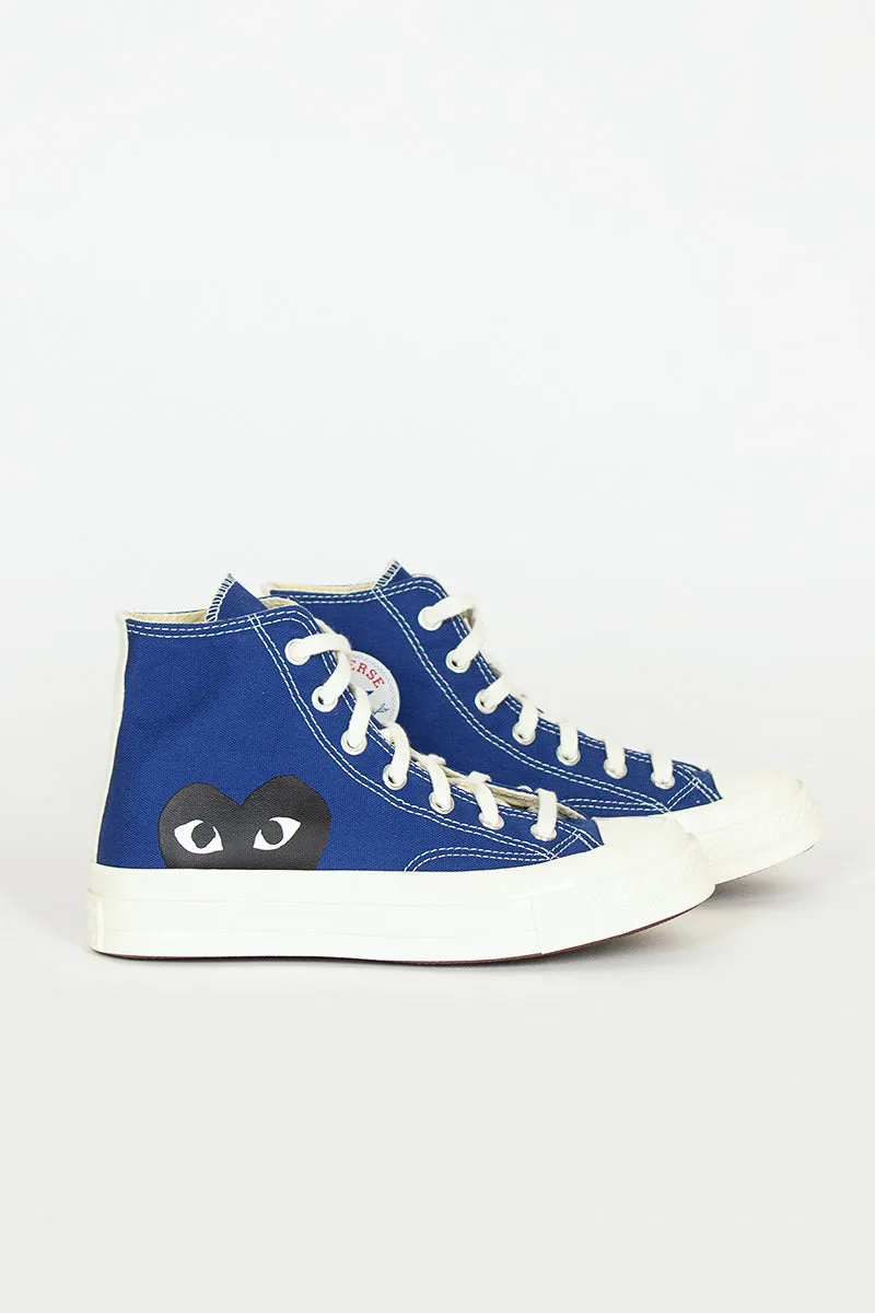 Comme Des Garons PLAY X Chuck Taylors 1970'S Hi Blue