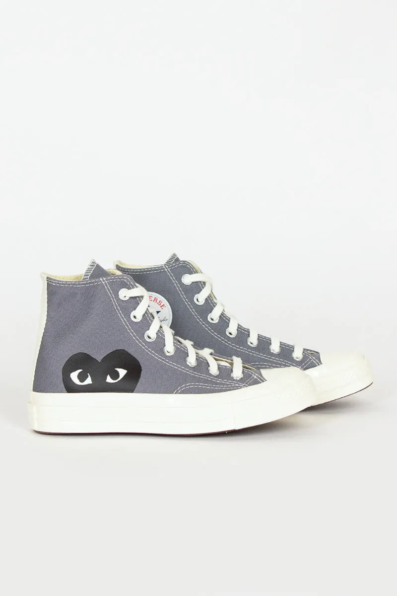 Comme Des Garons PLAY X Chuck Taylors 1970'S Hi Grey