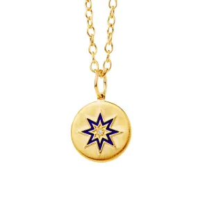 Cosmic North Star Enamel Pendant