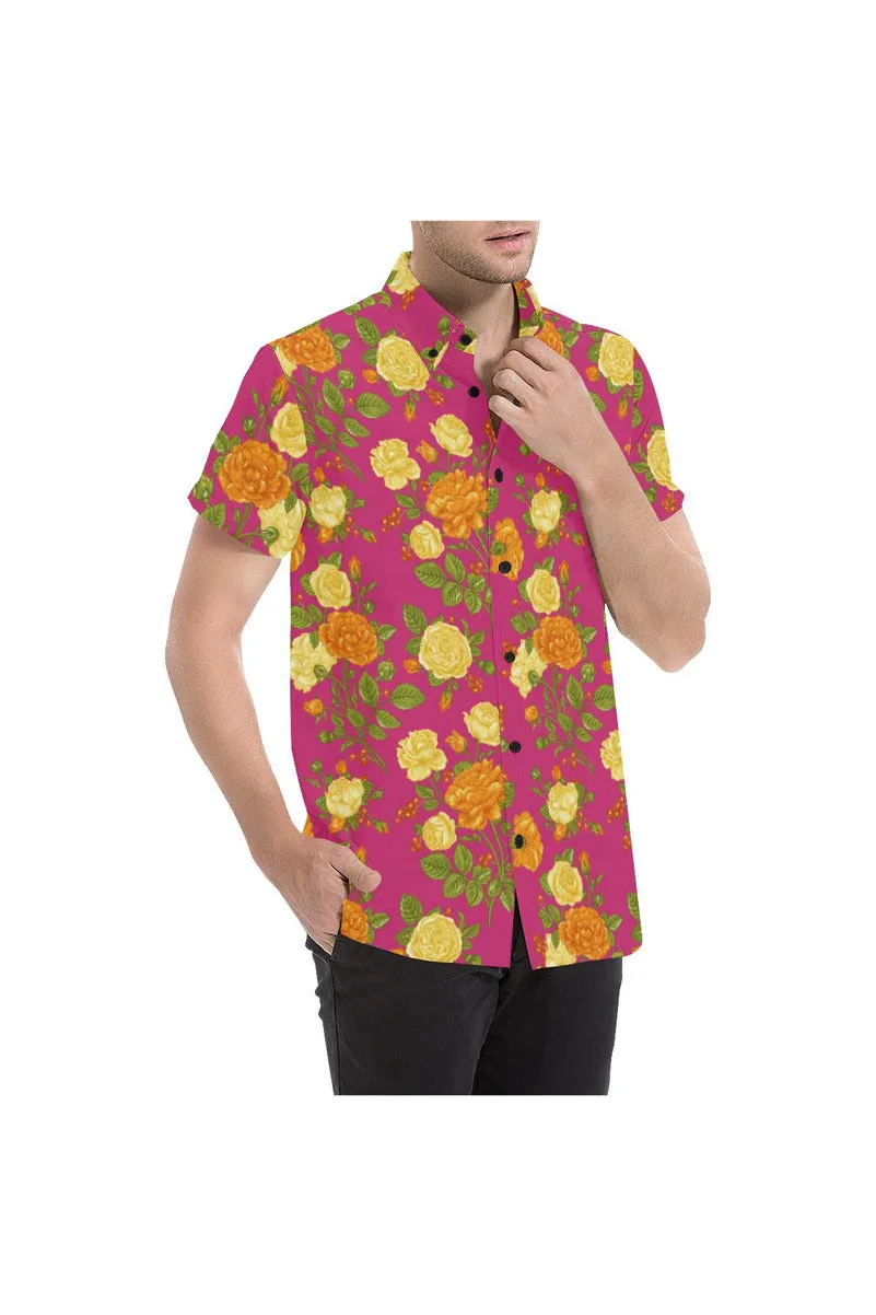 Floral Fellow Men's All Over Print Short Sleeve Shirt (Model T53)