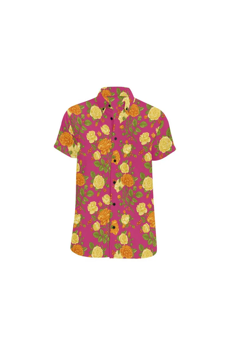 Floral Fellow Men's All Over Print Short Sleeve Shirt (Model T53)