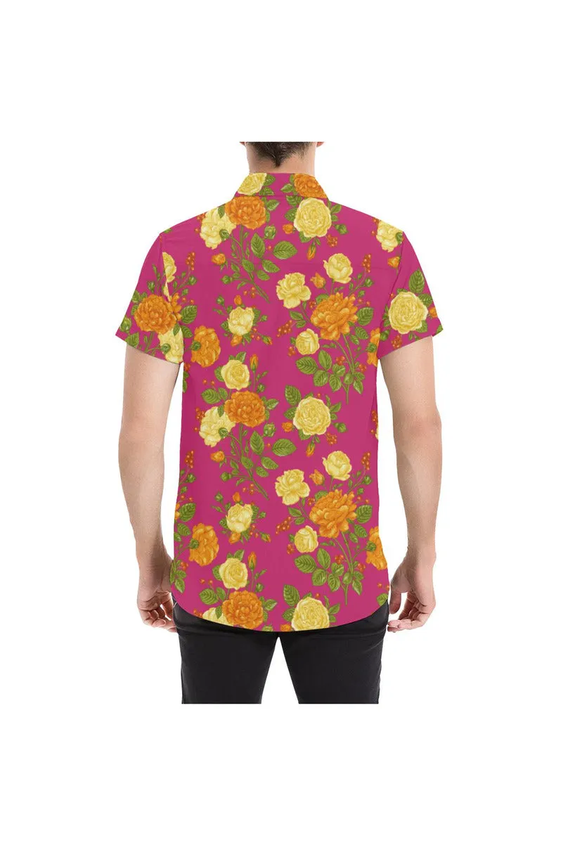 Floral Fellow Men's All Over Print Short Sleeve Shirt (Model T53)