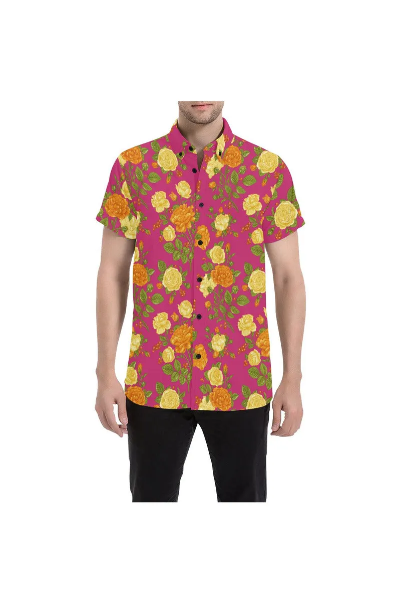 Floral Fellow Men's All Over Print Short Sleeve Shirt (Model T53)