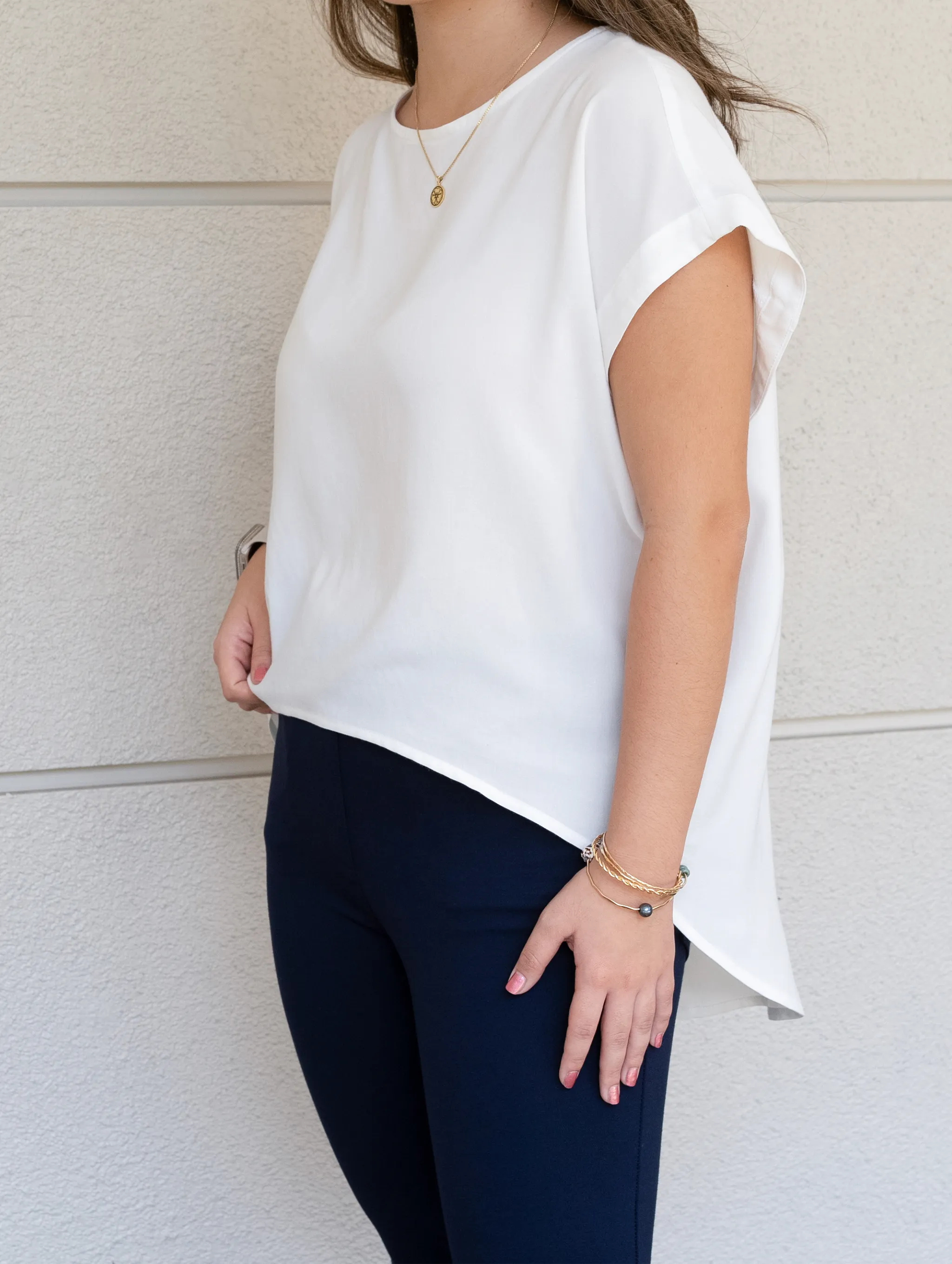 Gemma Top - Ivory Rayon