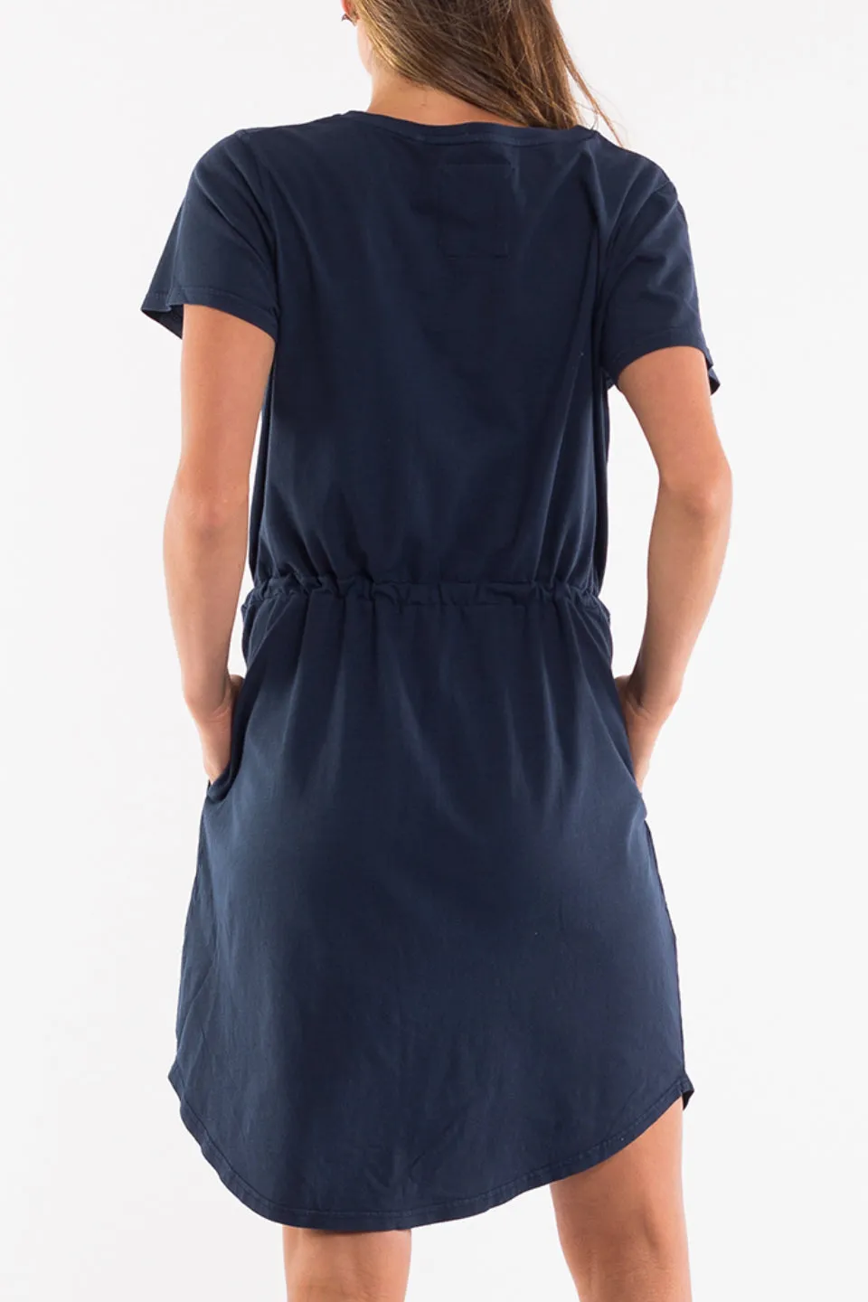 Harper Tie Waist SS Navy Dress