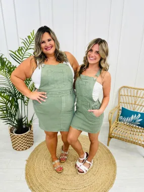 Judy Blue REG/CURVY Stylish in Sage Skirt Overall