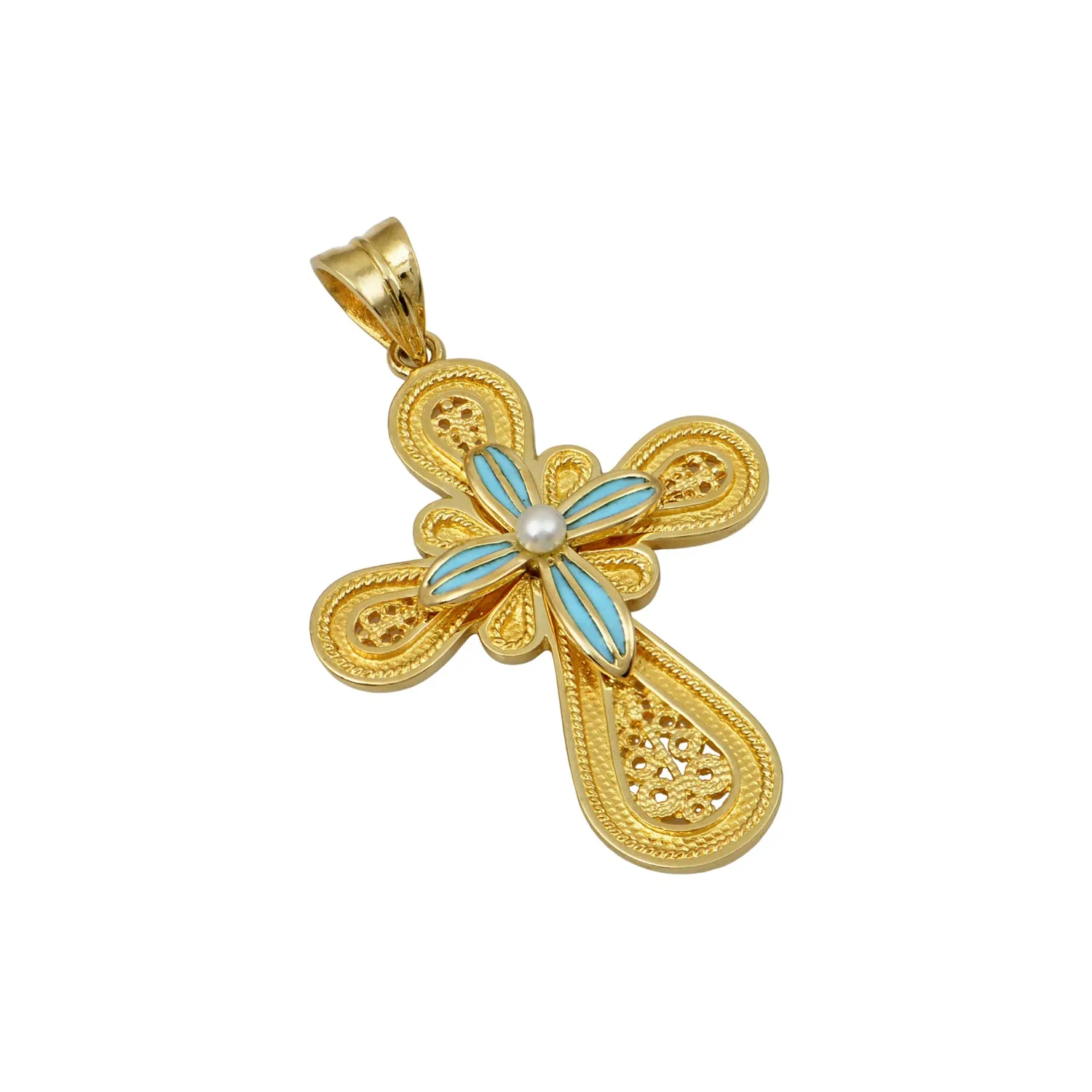 Layered Faith Byzantine Gold Cross