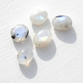 Moonstone - Rainbow, A Grade, Blue Flash, Tumbled