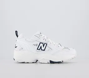 New Balance 608 White Navy Trainers