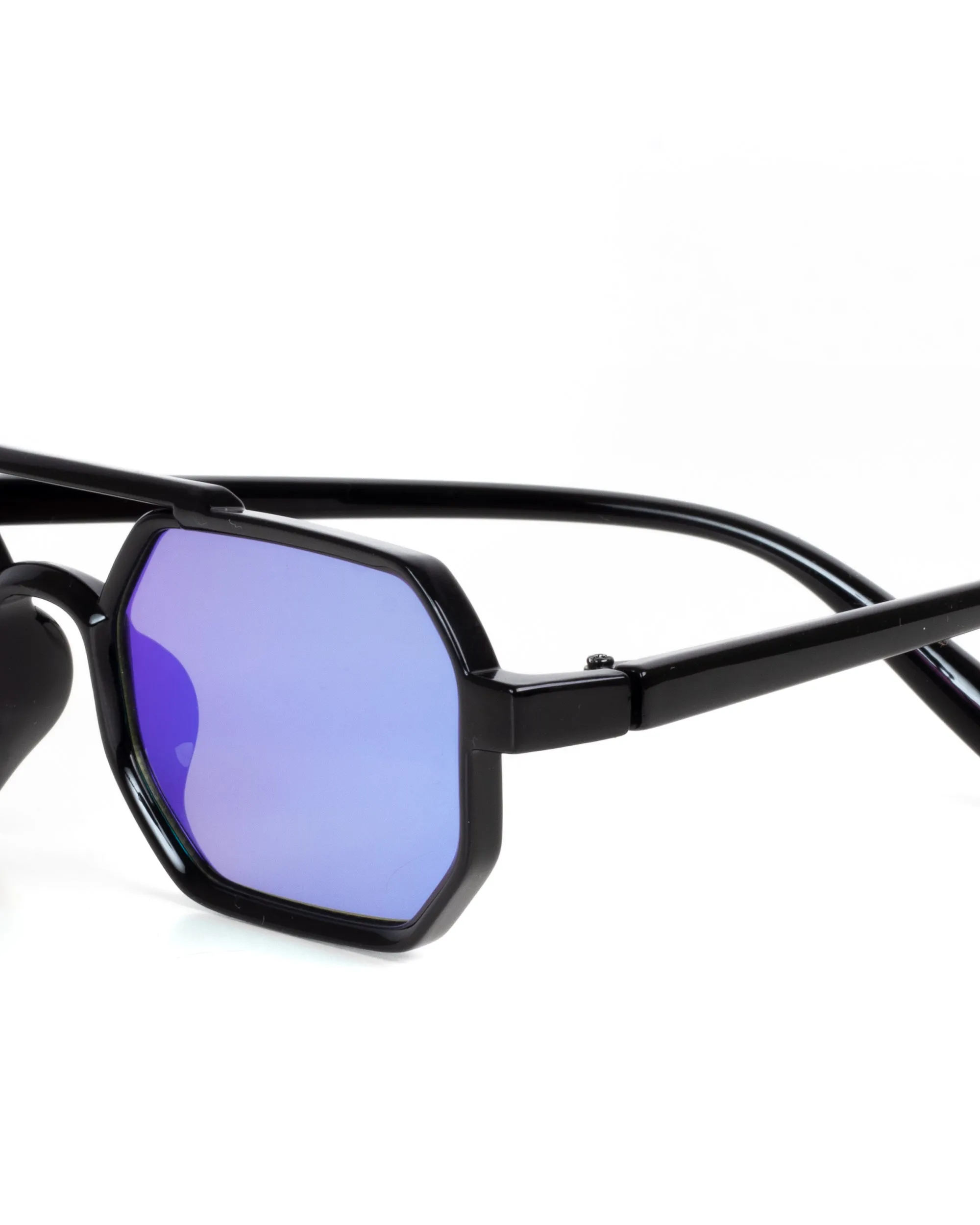 Occhiali da Sole Ottagonali Casual Sunglasses Uomo Donna Unisex Nero GIOSAL-OC1078A