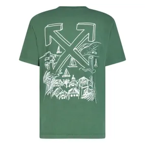 OFF WHITE X EDEN ROCKS ST.BARTHS ARROWS T-SHIRT GREEN