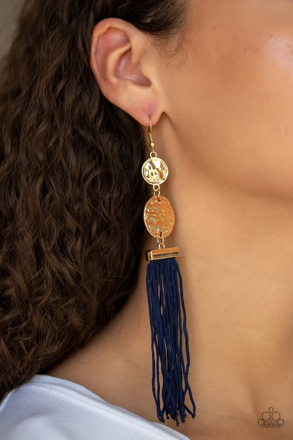 Paparazzi Lotus Gardens - Blue Tassel Earring