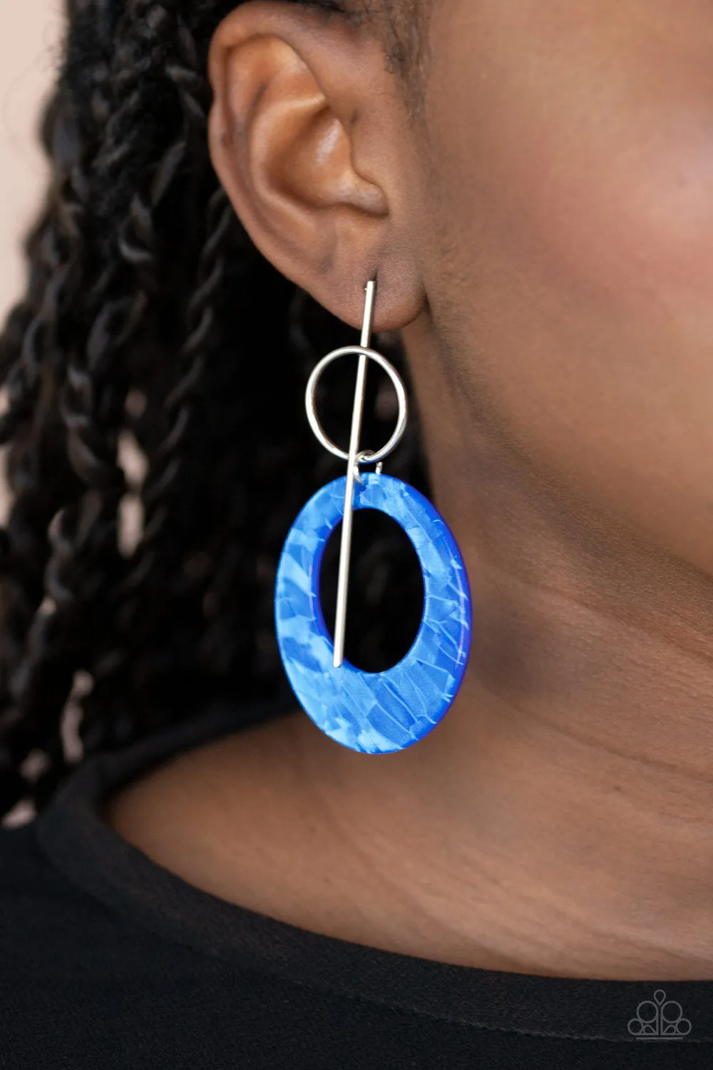 Paparazzi Stellar Stylist - Blue Acrylic Earrings