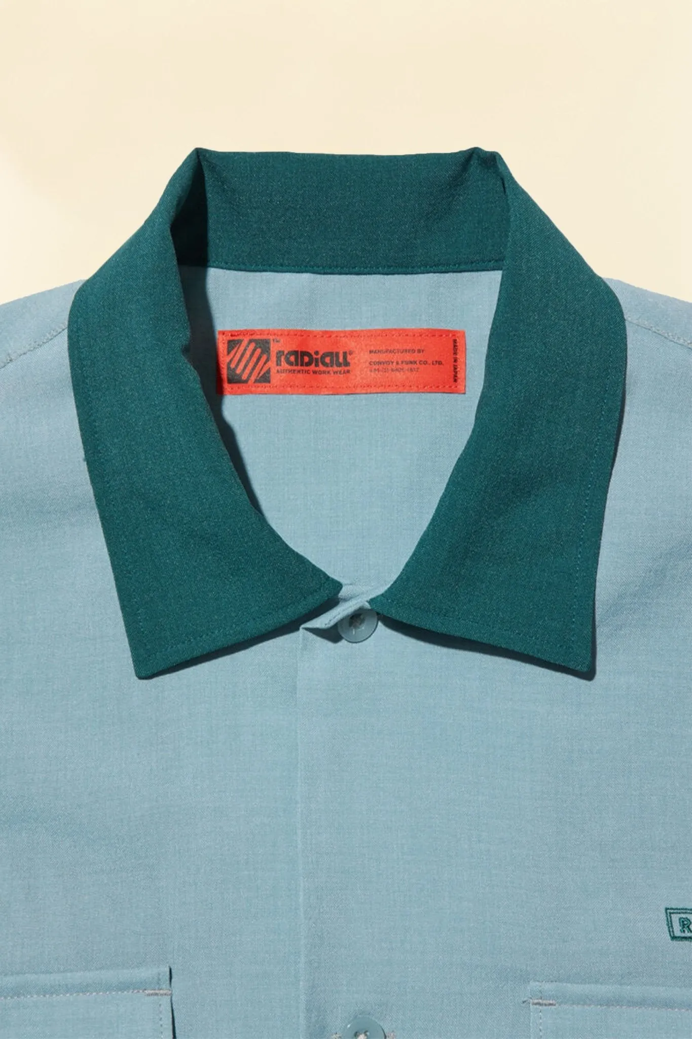 Radiall Hammond S/S Open Collared Shirt - Green