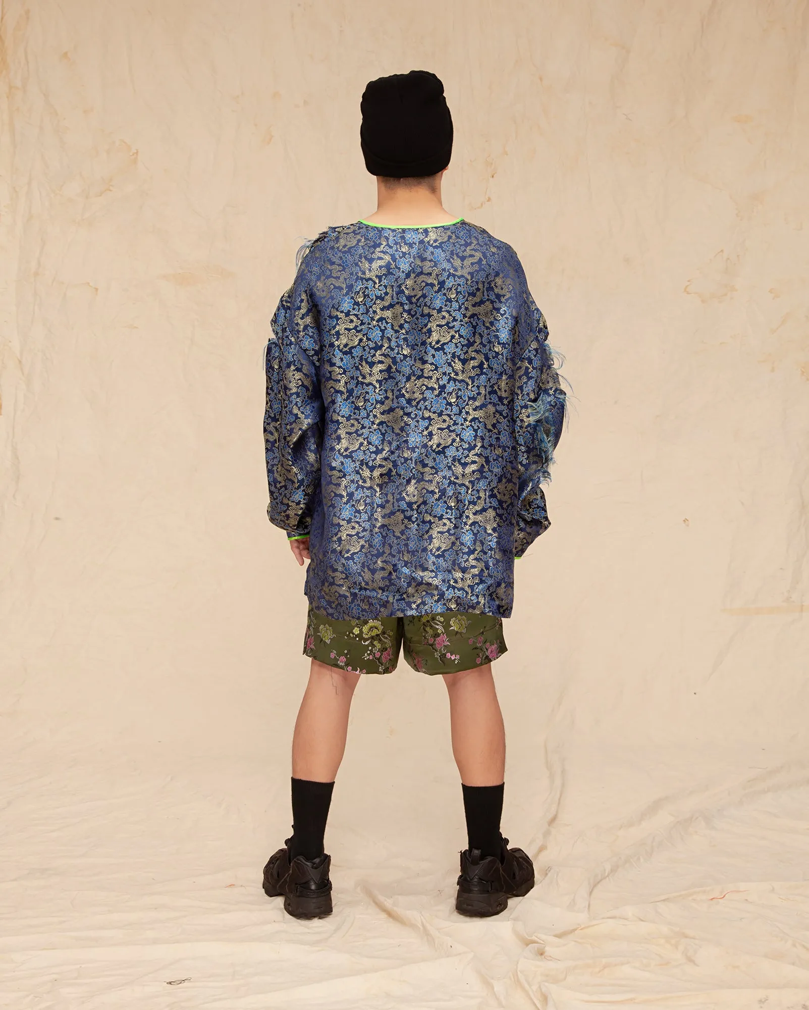 Ripped Dragon Brocade Sweater