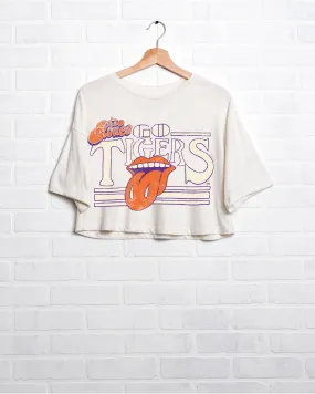 Rolling Stones Clemson Tigers Stoned White Cropped Tee