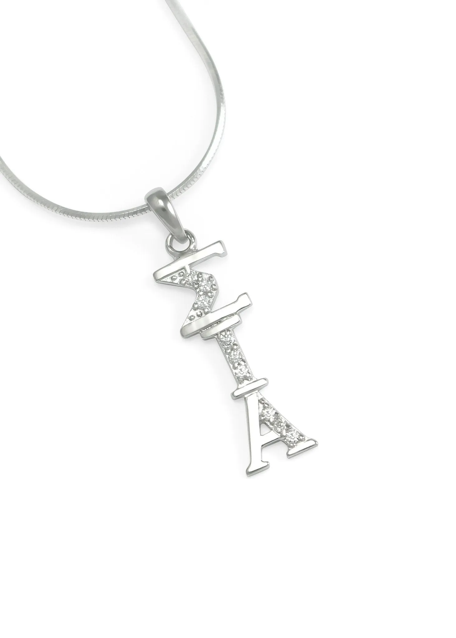 Sigma Iota Alpha Sterling Silver Lavaliere with CZs