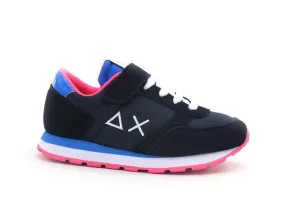 SUN68 Girl's Ally Nylon Solid Sneaker Running Fluo Bambina Navy Blue Z31401