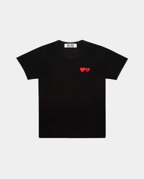 T226 DOUBLE HEART T-SHIRT / BLACK