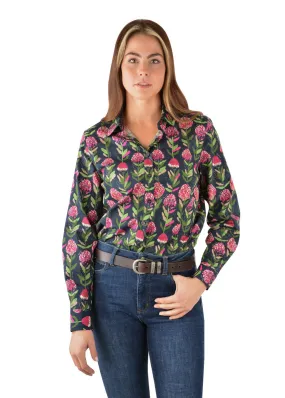 Tomas Cook Womens Lyndy Long Sleeve Stretch Shirt - Navy (Multi)