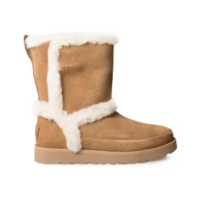 UGG Classic Short Fluff Spill Seam Chestnut Boots - Women's