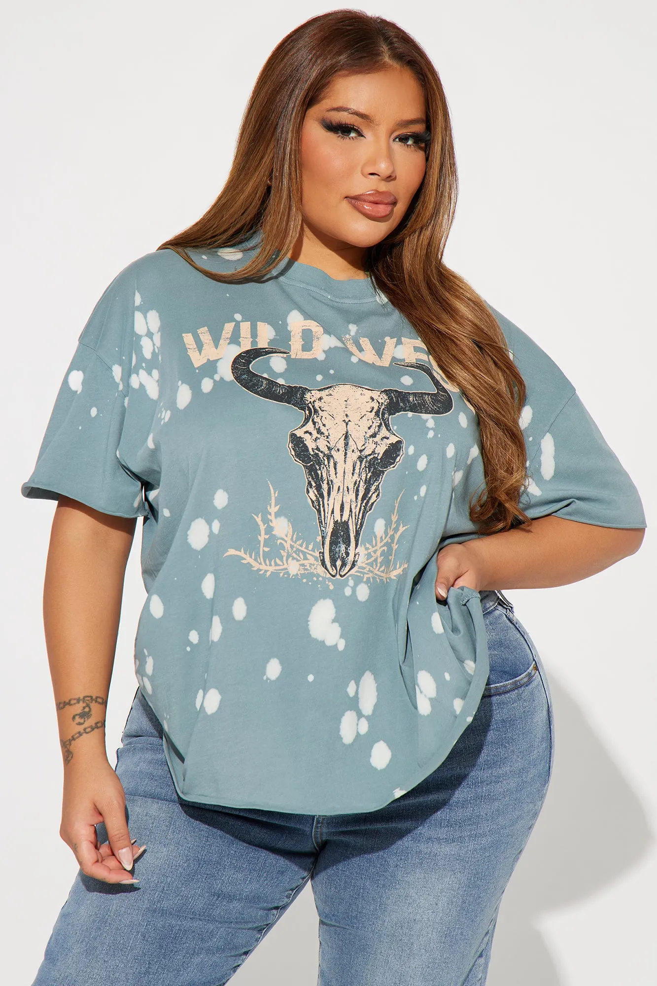 Wild West Vintage Graphic Tee - Teal/combo