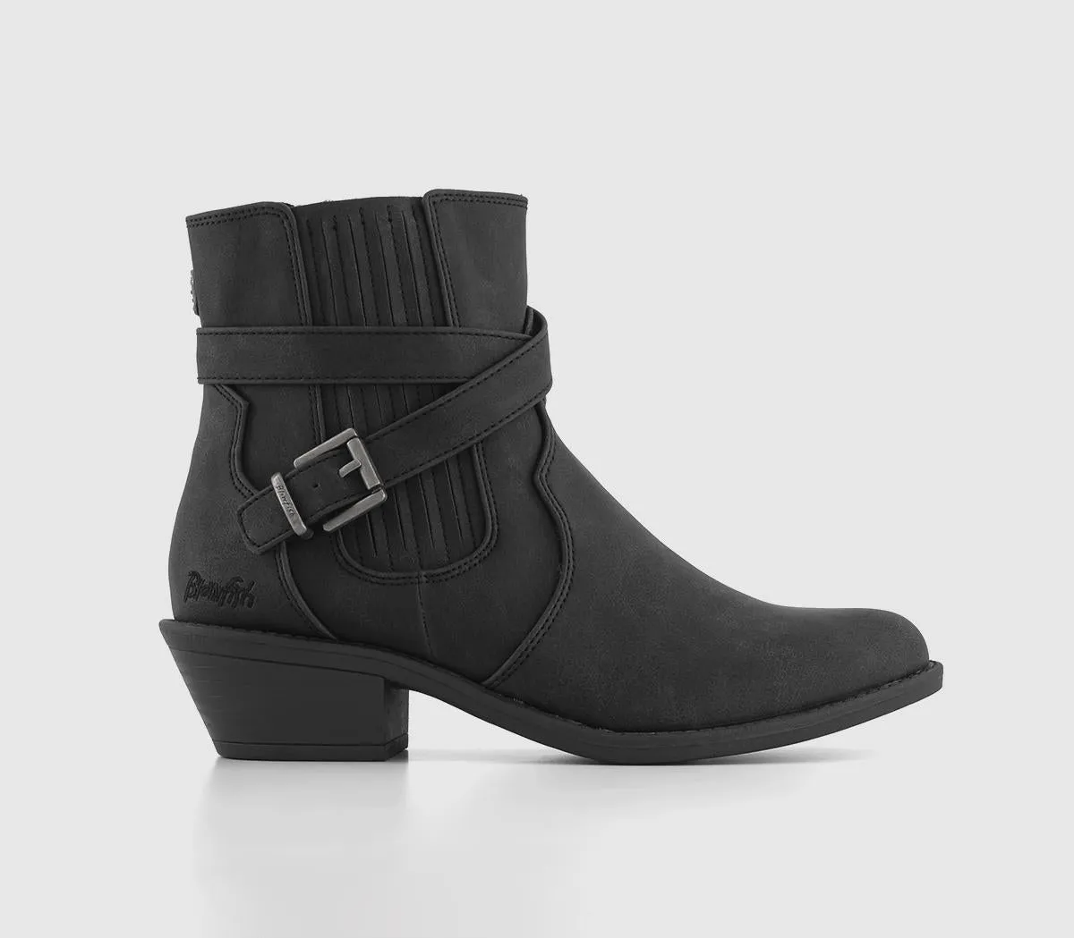 Womens Blowfish Malibu Lyah Buckle Westren Boots Black